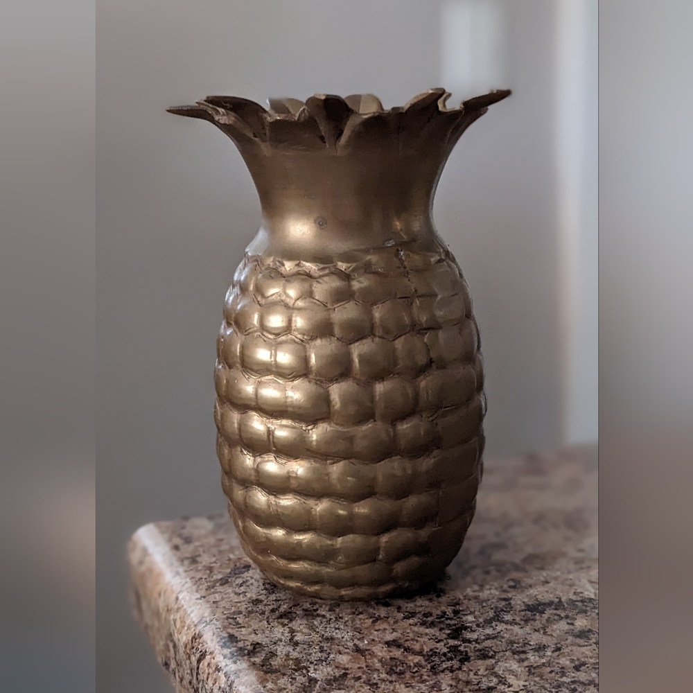 Vintage brass Pineapple vase